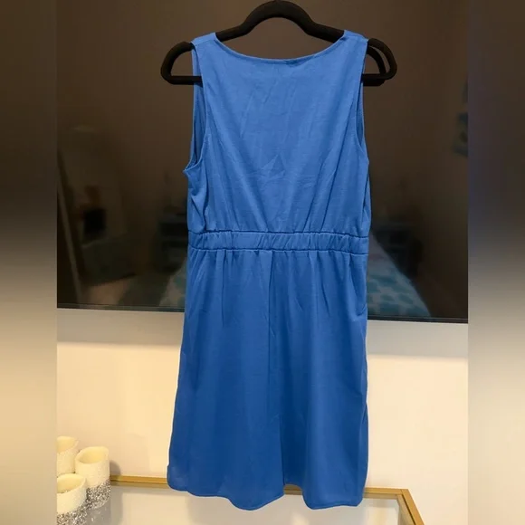 Blue Sleeveless Button-Down Dress - Picture 5 of 7